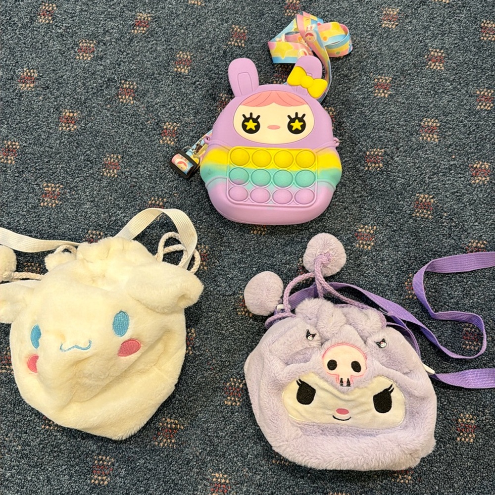 Bundle of 3 Cute girls bags Sanrio My Melody and Kuromi